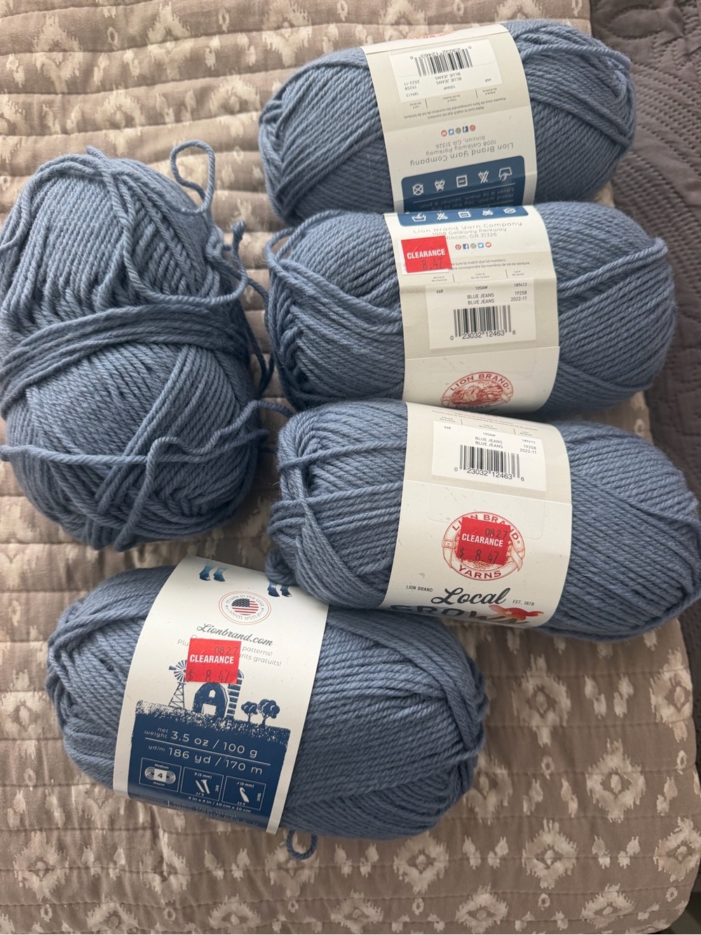 100%wool Soft Blue Cozy Yarn - Multipack
